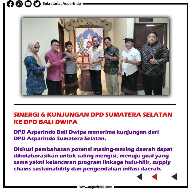 Sinergi & Kunjungan DPD Asparindo Sumatera Selatan ke DPD Asparindo Bali Dwipa